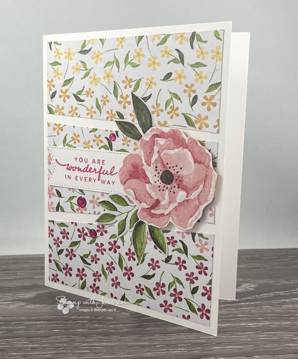 angled cut card with Designer Series Paper