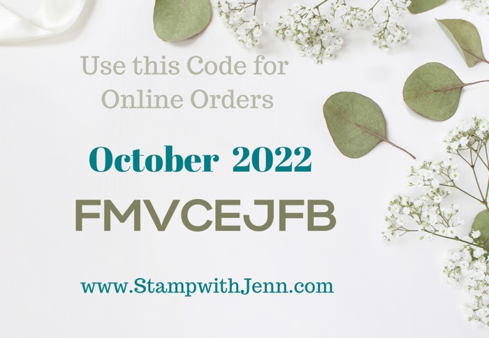 stampin' up! host code for October 2022