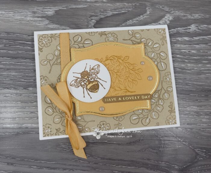 Side view showing the shine of the gold hot foil.