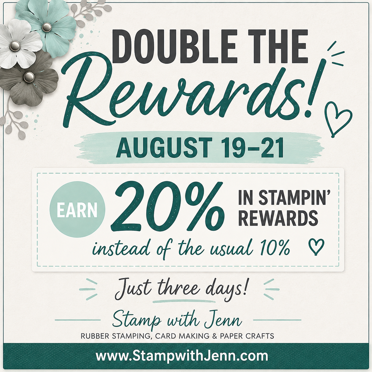 stamp with Jen double rewaords