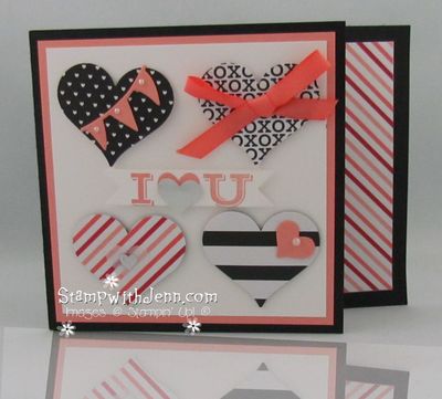 Stacked with love designer paper heart punch